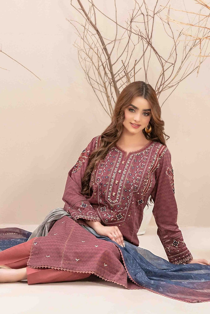 Mahlaa Vol'1 By Tawakkal Pret 3 Piece Stitched Embroidered Lawn Suit - 04