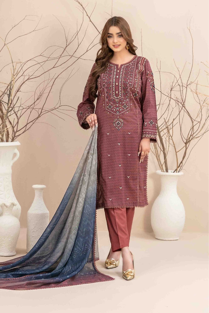 Mahlaa Vol'1 By Tawakkal Pret 3 Piece Stitched Embroidered Lawn Suit - 04
