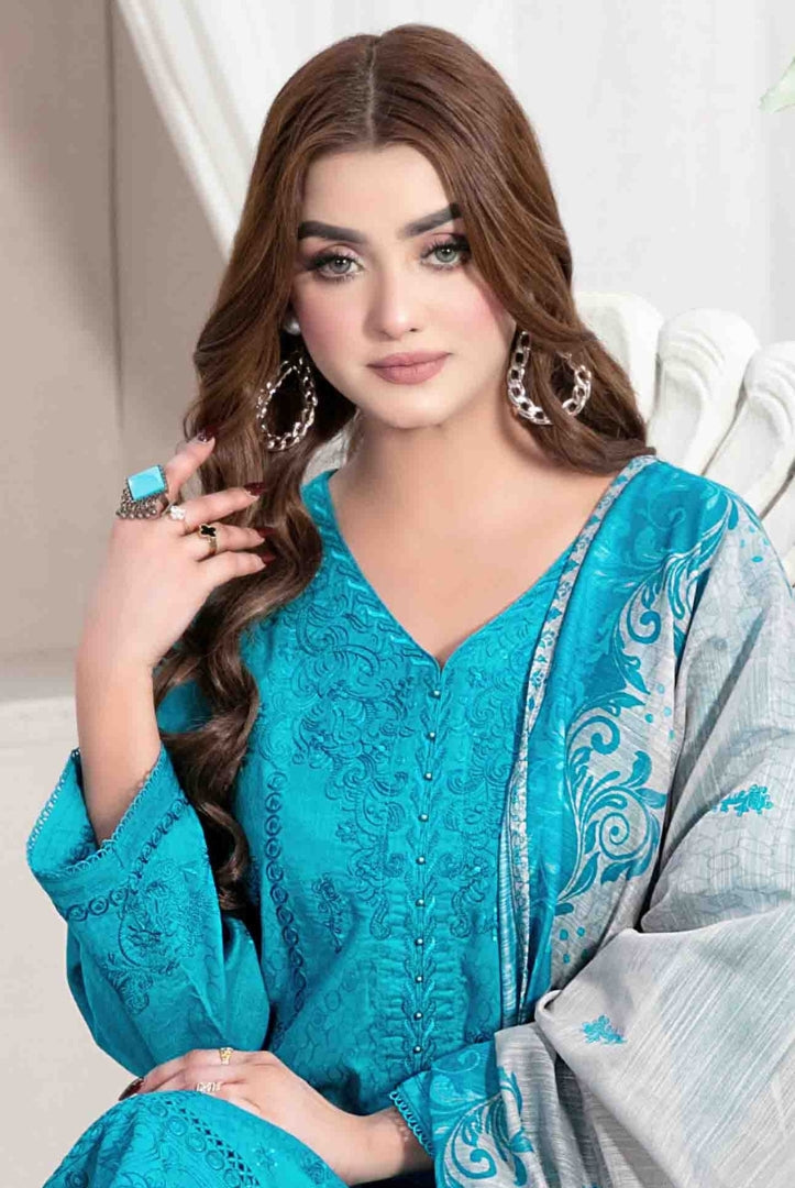 Lekeesha By Tawakkal Fabrics 3 Piece Stitched Embroidered Lawn Suit - 04