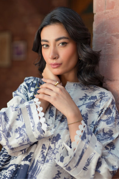 3 Piece Digital Printed Stitched Lawn Suit | Spring Summer'24 Collection By Sahar - 05