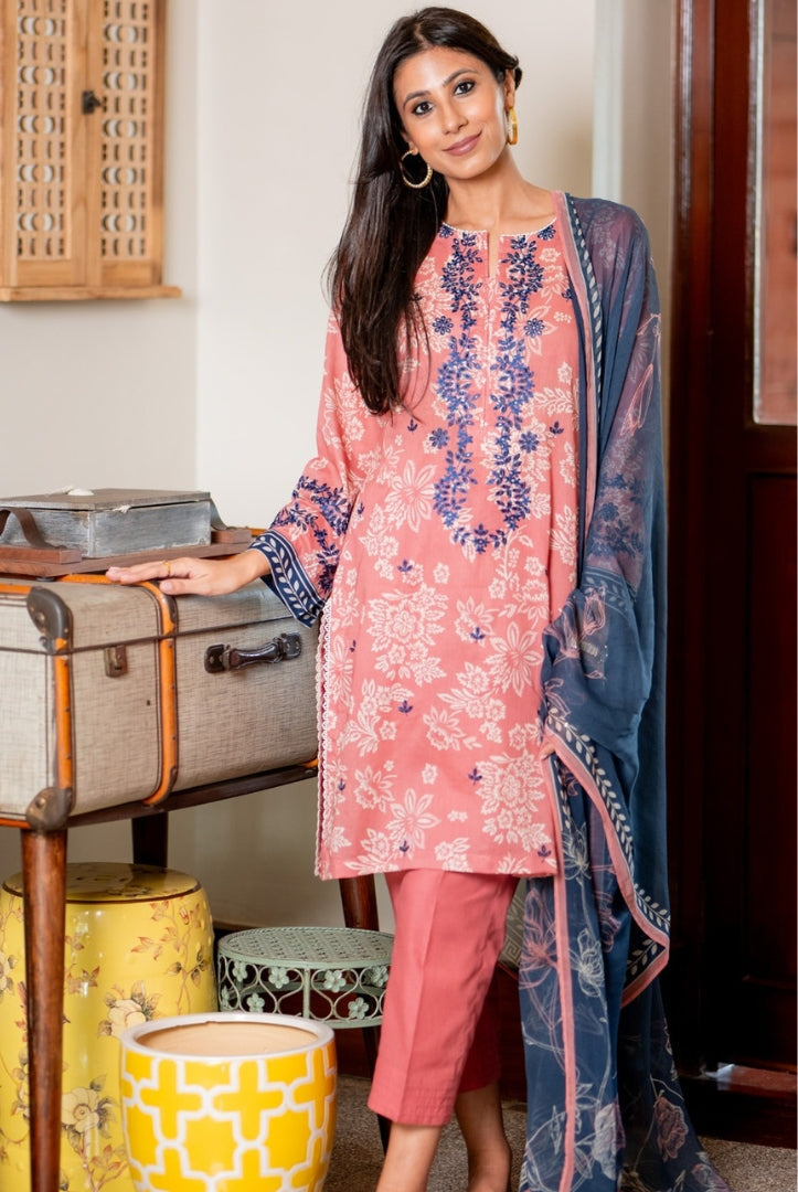 3 Piece Embroidered Stitched Lawn Suit | Spring Summer'24 Collection By Sahar - 05