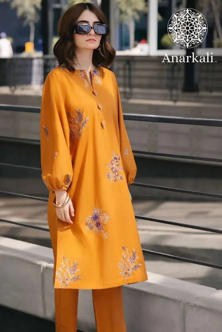 Essential Pret Collection 2Piece Stitched Suit(Yellow)