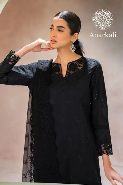 Iznik Pret Embroidered Lawn Collection 3Piece Stitched Suit(Black)