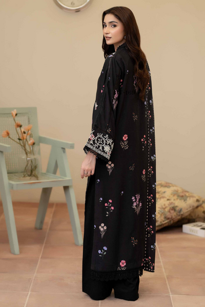 3 Piece Stitched Embroidered + Printed Stapple Slub With Printed Shawl WINTER Collection'25 From JOHRA TAZEEN JW-169