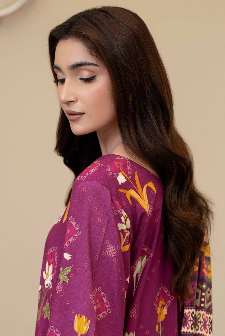 3 Piece Stitched Embroidered + Printed Stapple Slub With Printed Shawl WINTER Collection'25 From JOHRA TAZEEN JW-170