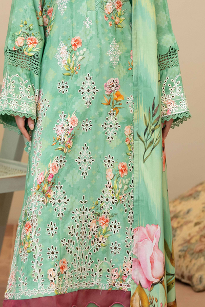 3 Piece Stitched Embroidered + Printed Stapple Slub With Printed Shawl WINTER Collection'25 From JOHRA TAZEEN JW-177