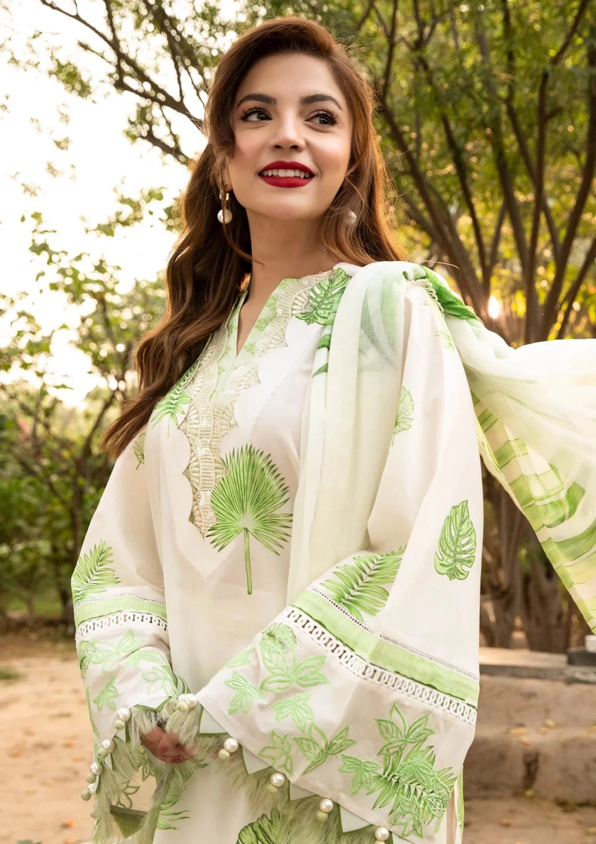 3 Piece Stitched Embroidered Lawn Suit From Maria.B By M.Basics Eid Collection'25-03