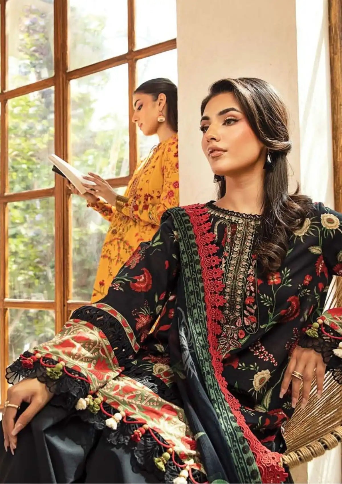 3 Piece Stitched Embroidered Lawn Suit From Maria.B By M.Basics Eid Collection'25-17