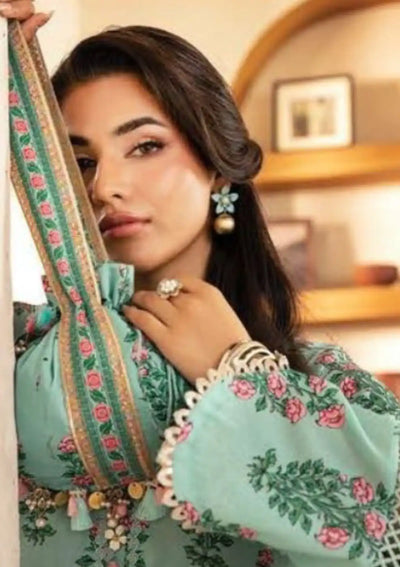 3 Piece Stitched Embroidered Lawn Suit From Maria.B By M.Basics Eid Collection'25-19