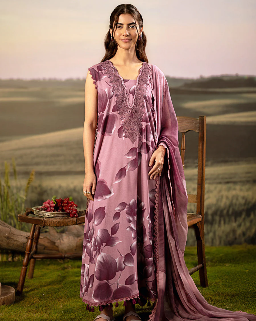 3 Piece Stitched Embroidered Linen Casual - Pre/Fall 25 Winter M.Basics by MARIA.B  - MBPF#01