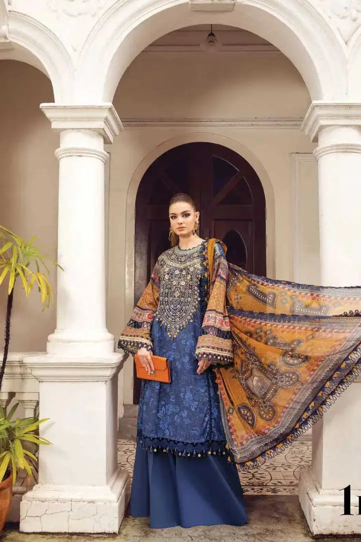 M Prints 3Piece Stitched Suit – 05