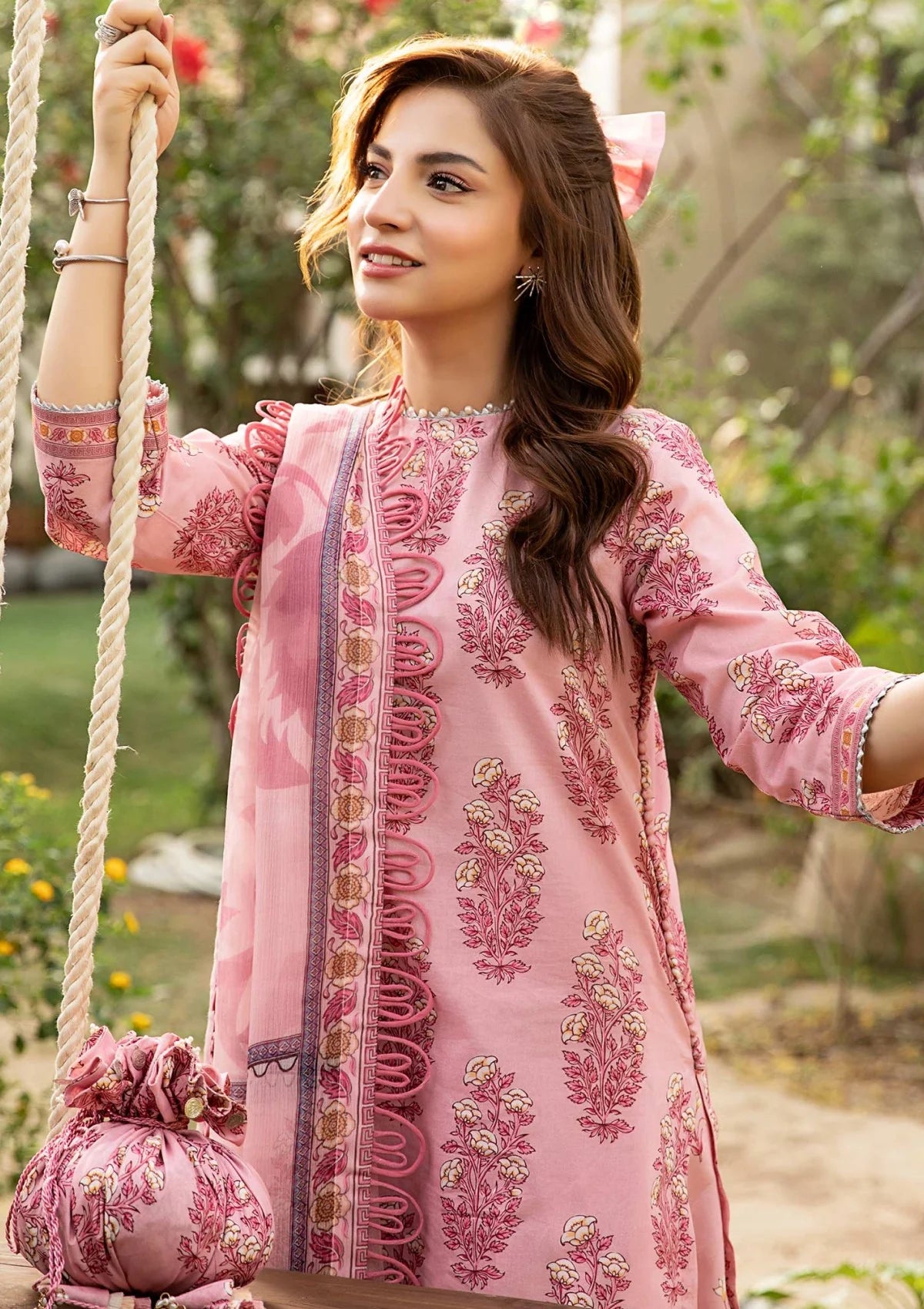 3 Piece Stitched Embroidered Lawn Suit From Maria.B By M.Basics Eid Collection'25-06