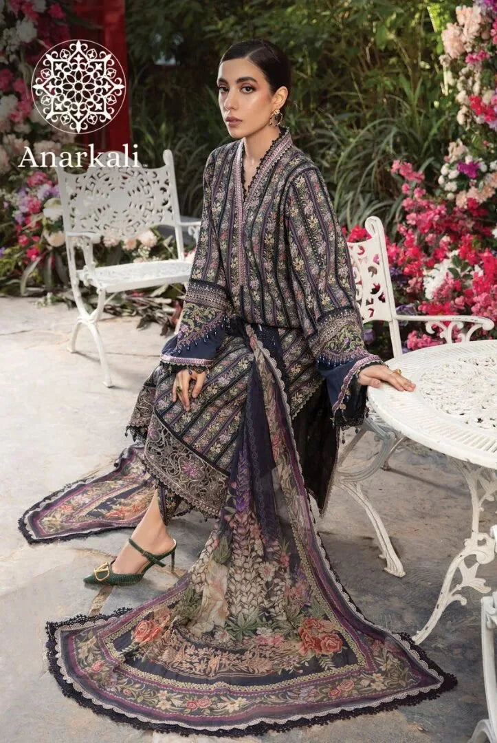 Maria.B M.Prints 3Piece Stitched Spring Summer 2024 Collection (Dark Blue & Multi)