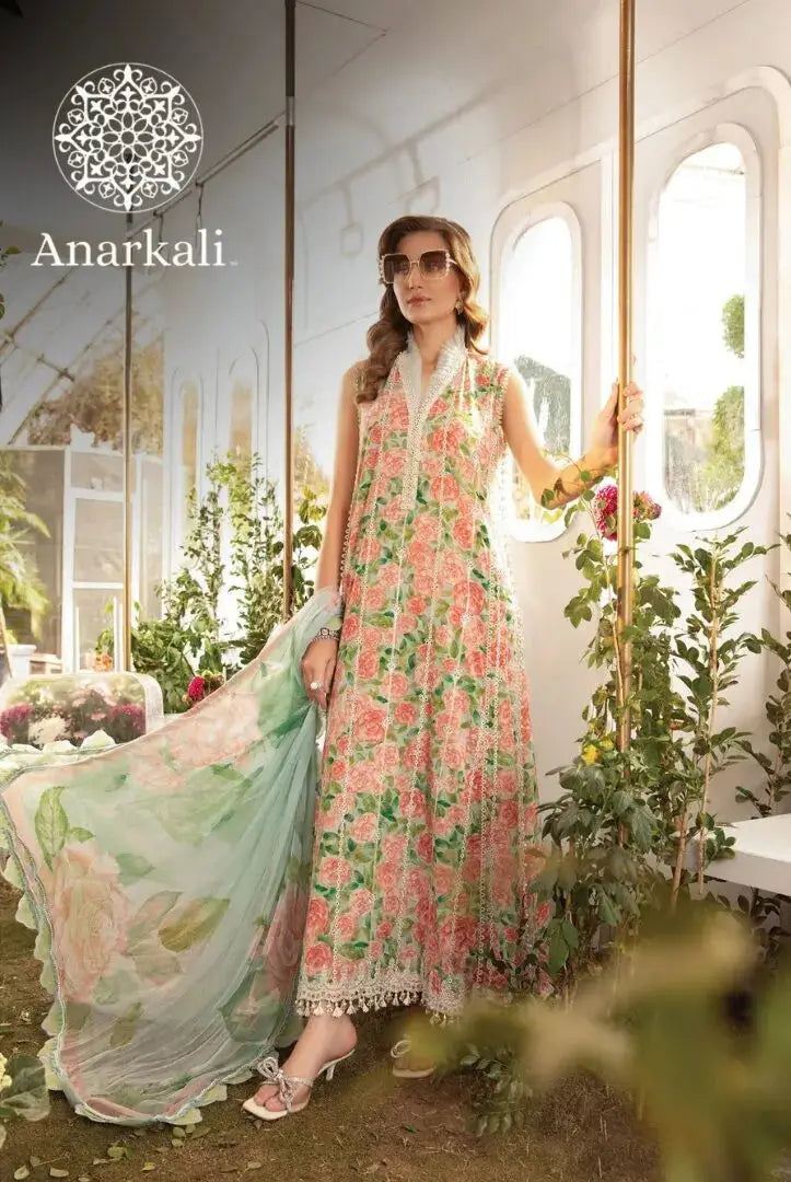 Maria.B M.Prints 3Piece Stitched Spring Summer 2024 Collection (Green & Pink)