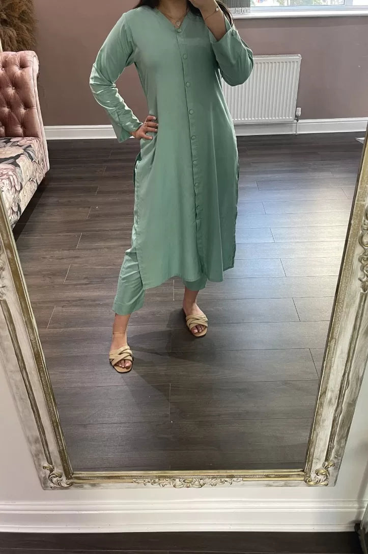 Qaus-e-Qaza 2Piece Suit - Mint