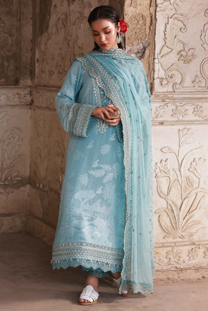 3 Piece Stitched premium embroidered Maya Jacquard New Collection'25 by Nureh NJ-101