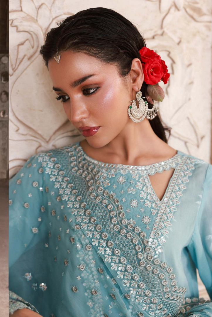 3 Piece Stitched premium embroidered Maya Jacquard New Collection'25 by Nureh NJ-101