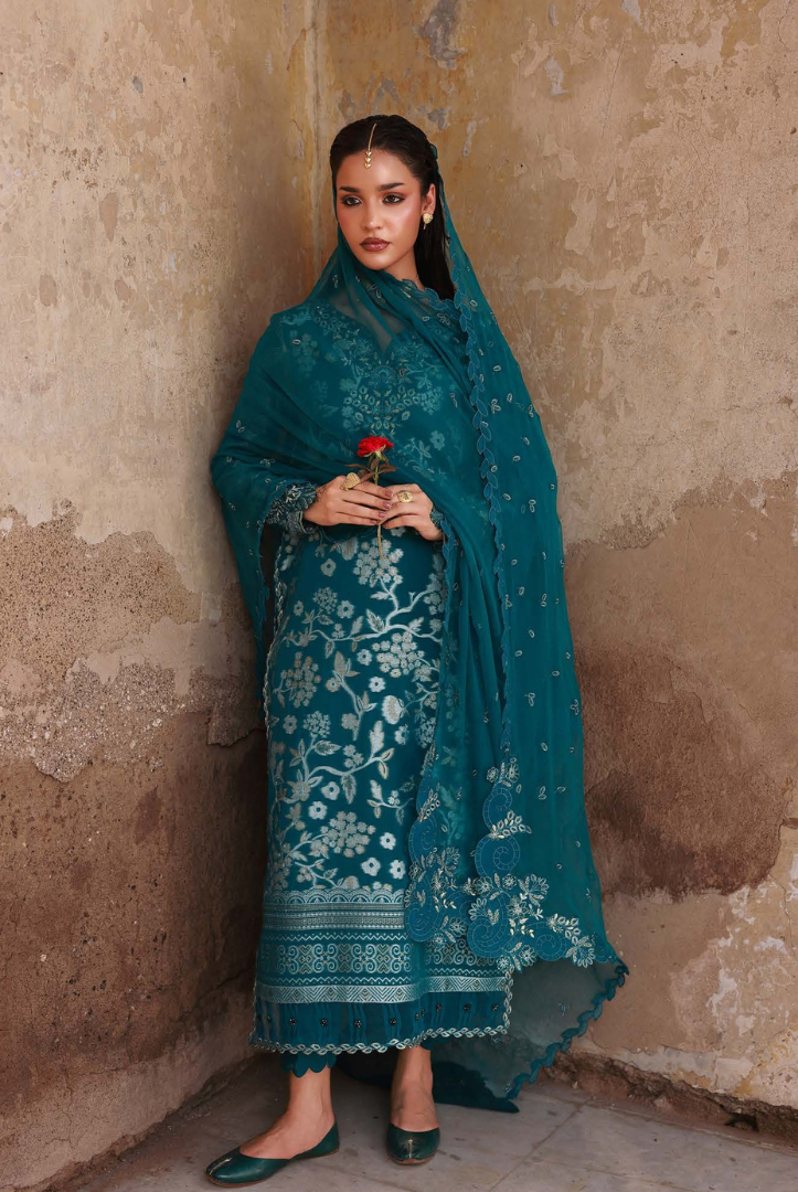 3 Piece Stitched premium embroidered Maya Jacquard New Collection'25 by Nureh NJ-102