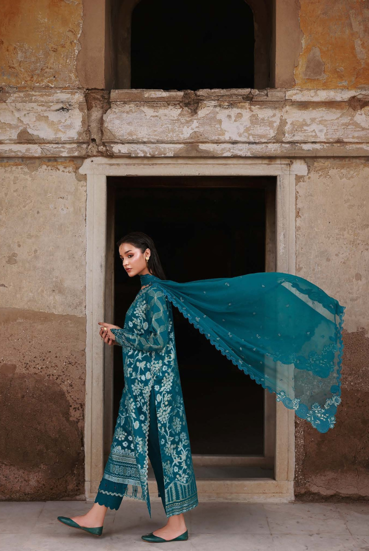 3 Piece Stitched premium embroidered Maya Jacquard New Collection'25 by Nureh NJ-102