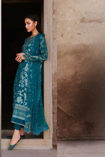 3 Piece Stitched premium embroidered Maya Jacquard New Collection'25 by Nureh NJ-102
