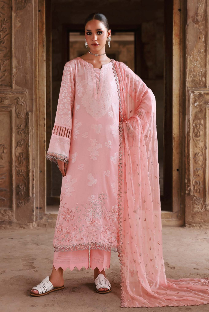 3 Piece Stitched premium embroidered Maya Jacquard New Collection'25 by Nureh NJ-103