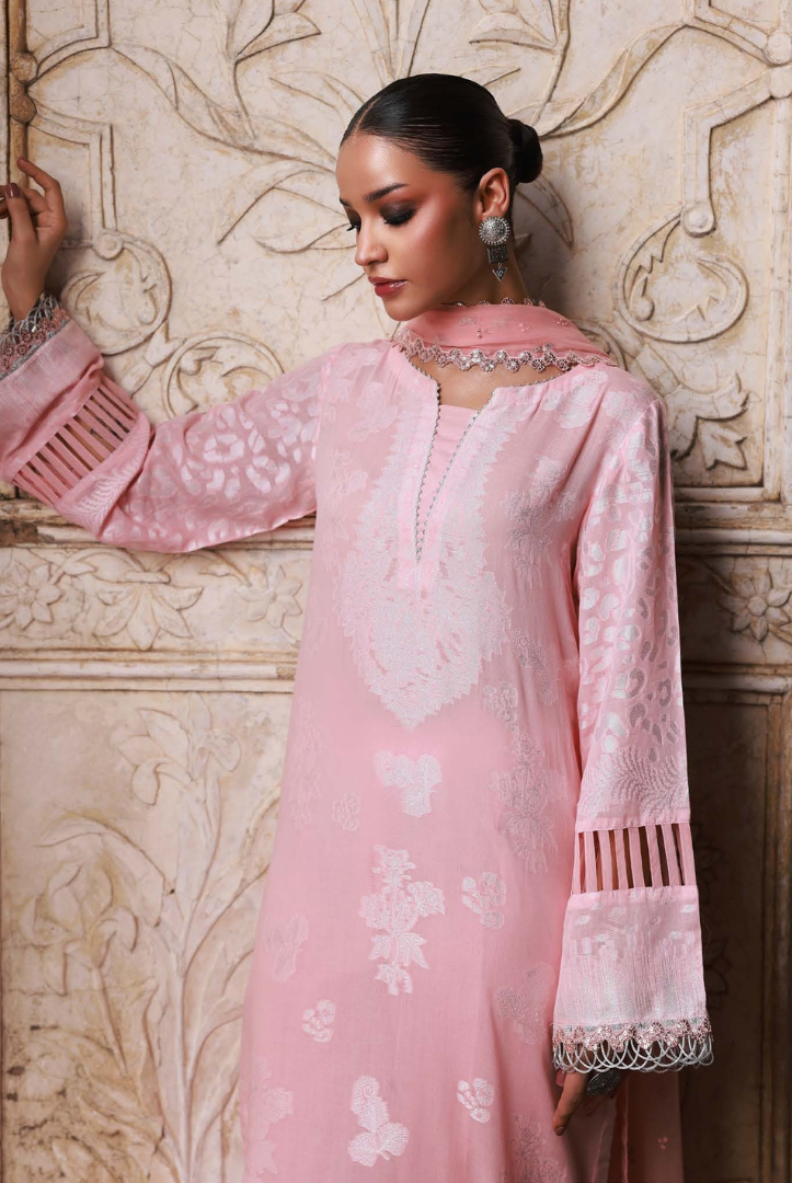 3 Piece Stitched premium embroidered Maya Jacquard New Collection'25 by Nureh NJ-103