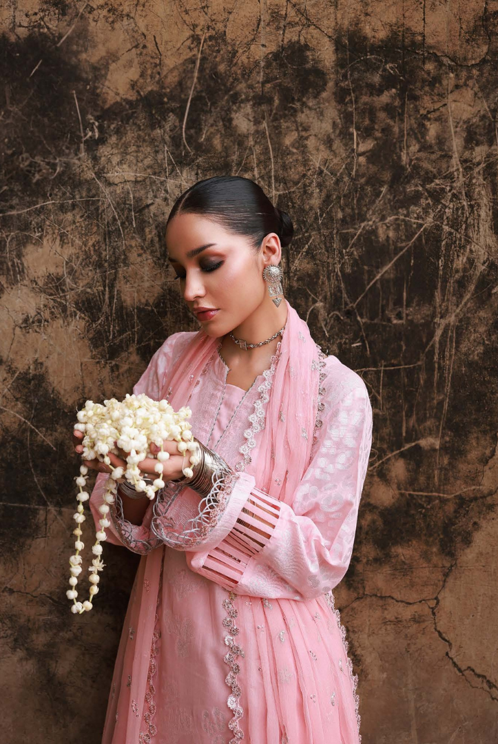 3 Piece Stitched premium embroidered Maya Jacquard New Collection'25 by Nureh NJ-103