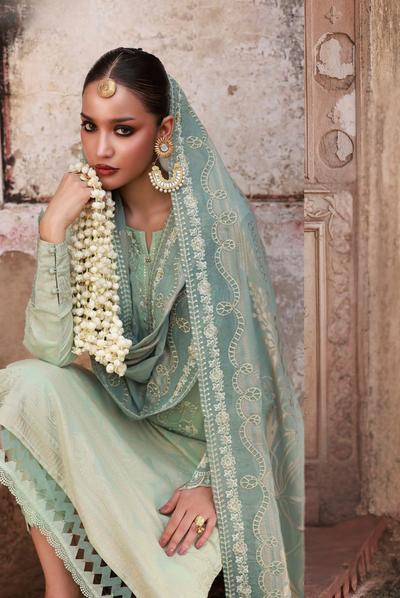 3 Piece Stitched premium embroidered Maya Jacquard New Collection'25 by Nureh NJ-104