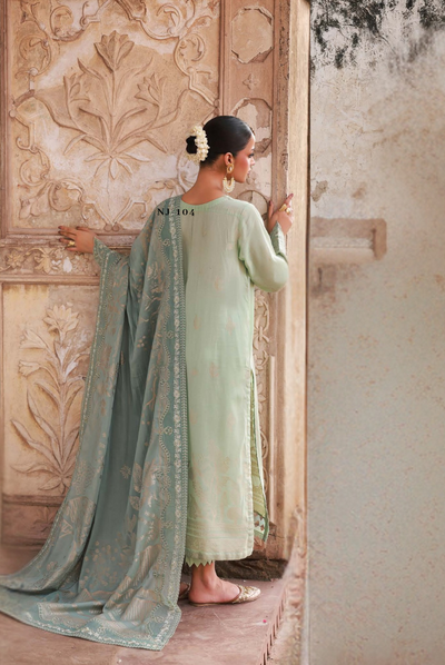 3 Piece Stitched premium embroidered Maya Jacquard New Collection'25 by Nureh NJ-104