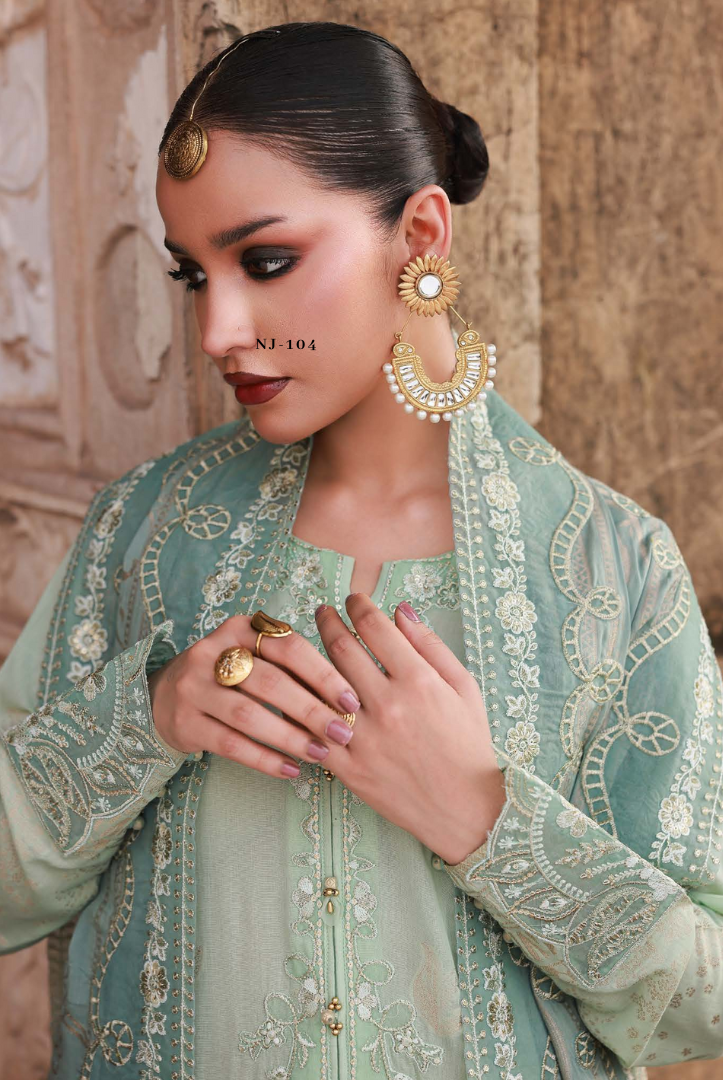 3 Piece Stitched premium embroidered Maya Jacquard New Collection'25 by Nureh NJ-104