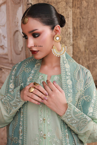 3 Piece Stitched premium embroidered Maya Jacquard New Collection'25 by Nureh NJ-104