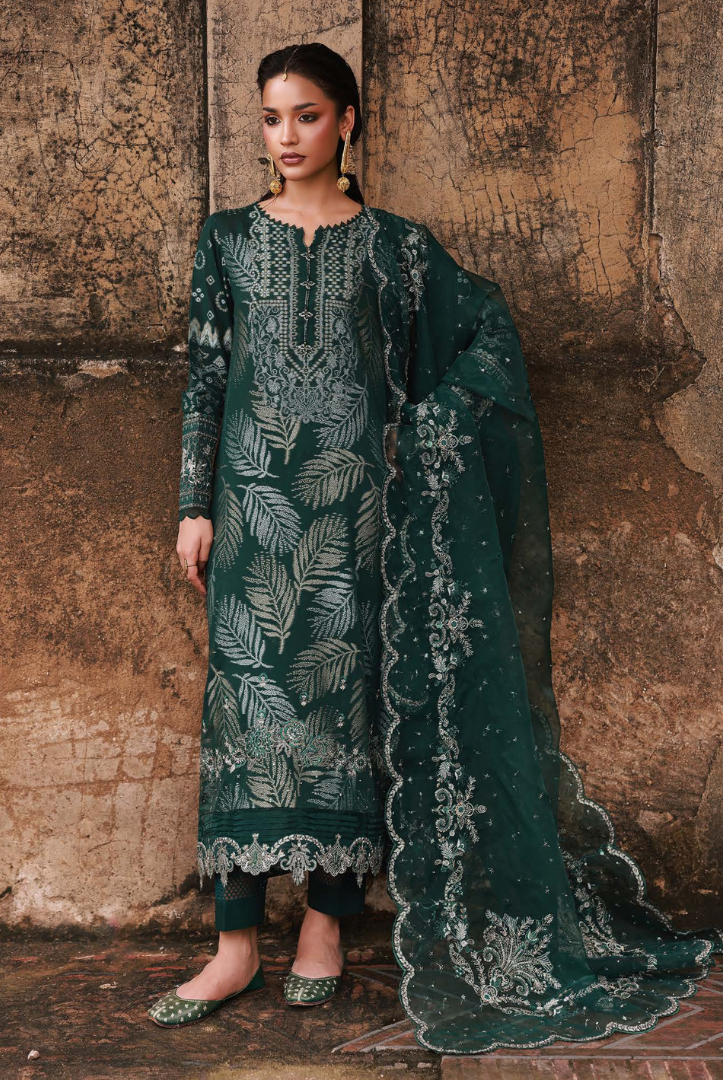3 Piece Stitched premium embroidered Maya Jacquard New Collection'25 by Nureh NJ-105