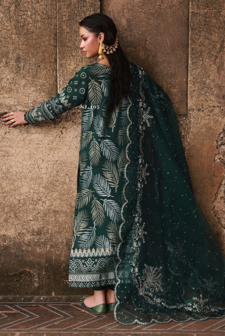 3 Piece Stitched premium embroidered Maya Jacquard New Collection'25 by Nureh NJ-105