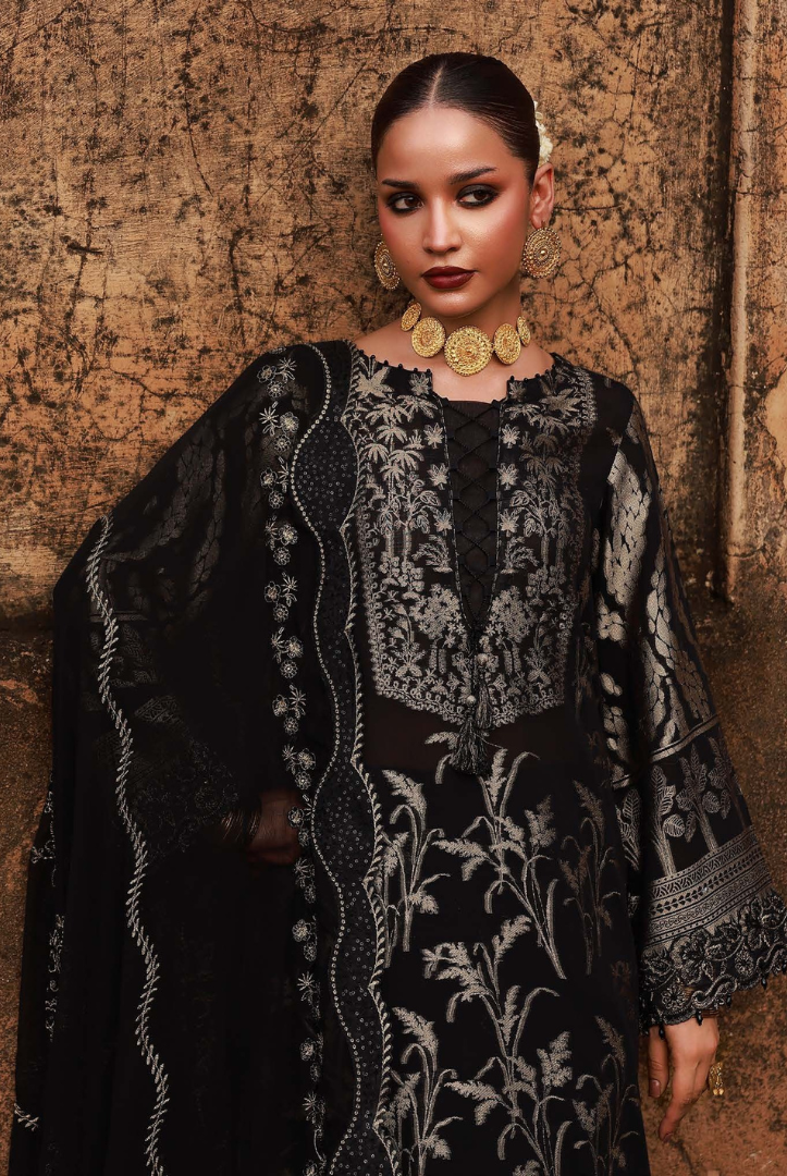 3 Piece Stitched premium embroidered Maya Jacquard New Collection'25 by Nureh NJ-106