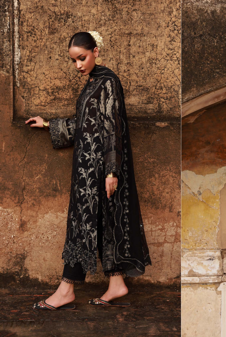 3 Piece Stitched premium embroidered Maya Jacquard New Collection'25 by Nureh NJ-106