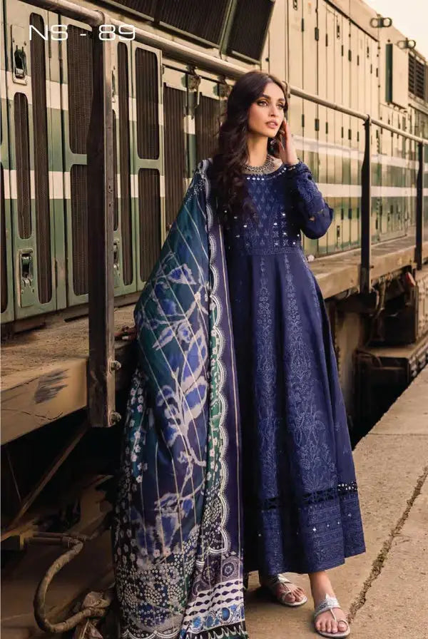 Nureh Maya Linen 3Piece Stitched Suit – 08