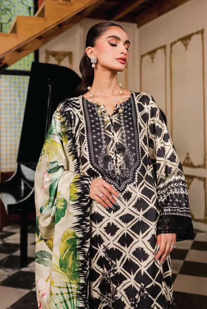 Nureh Signature Prints 3Piece Stitched Suit – 05