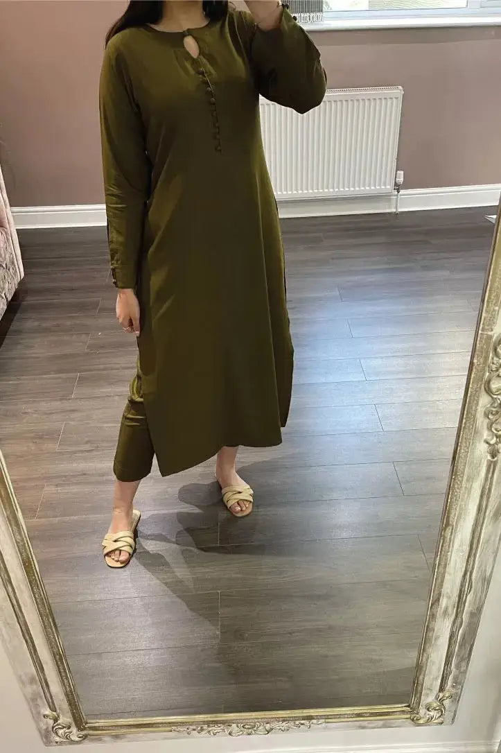 Qaus-e-Qaza 2 Piece Suit - Khaki