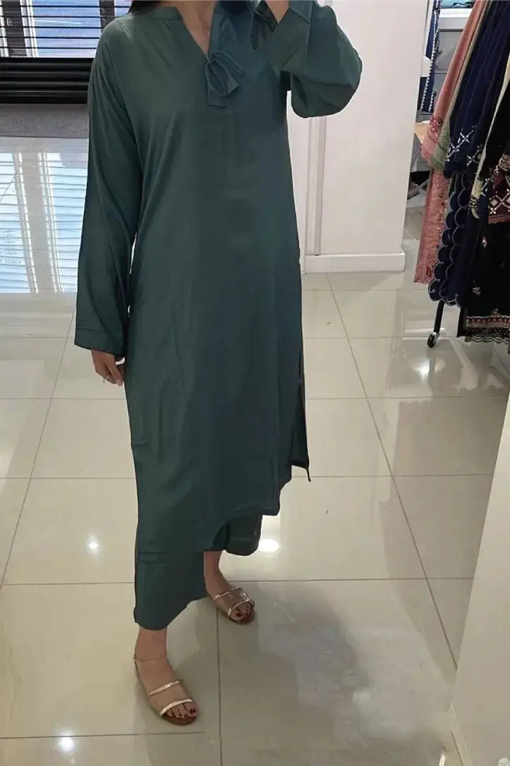 Qaus-e-Qaza Co-Ords 2 Piece Suit - Green