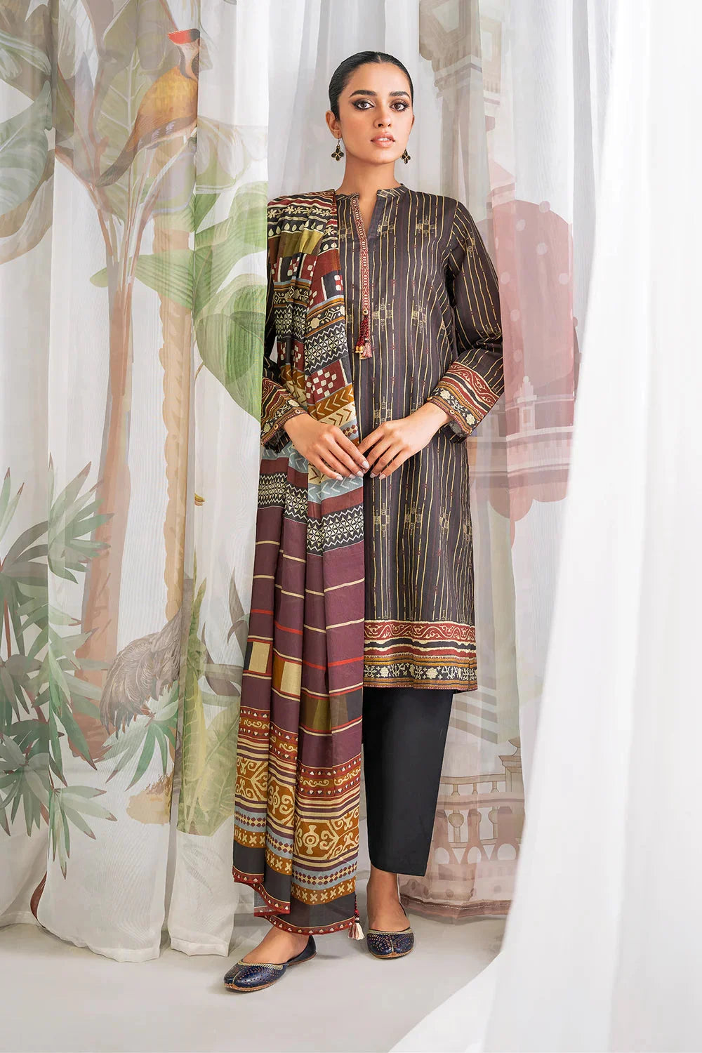 Sahar Print Edit 3 Piece Stitched Suit - 07