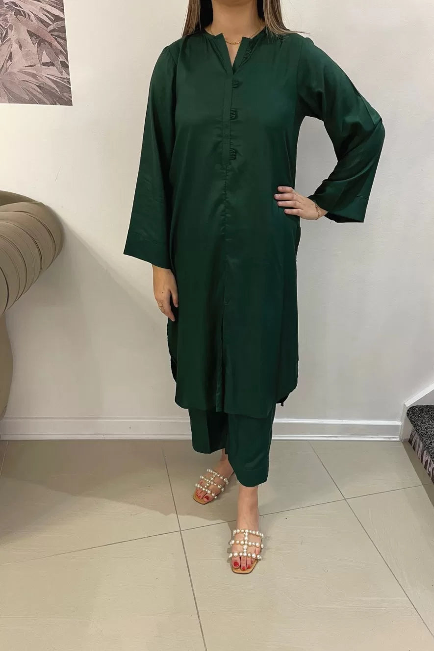 Qaus-e-Qaza 2 Piece Stitched Suit - Green