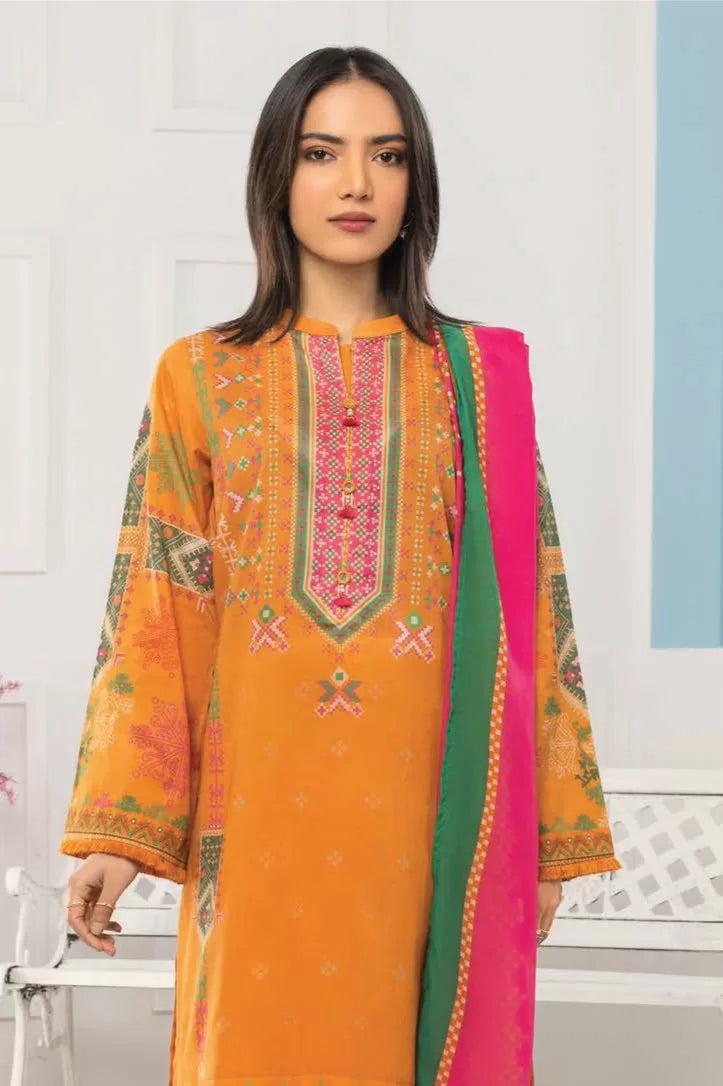 3 Piece Stitched Suit By Limelight - YELLOW