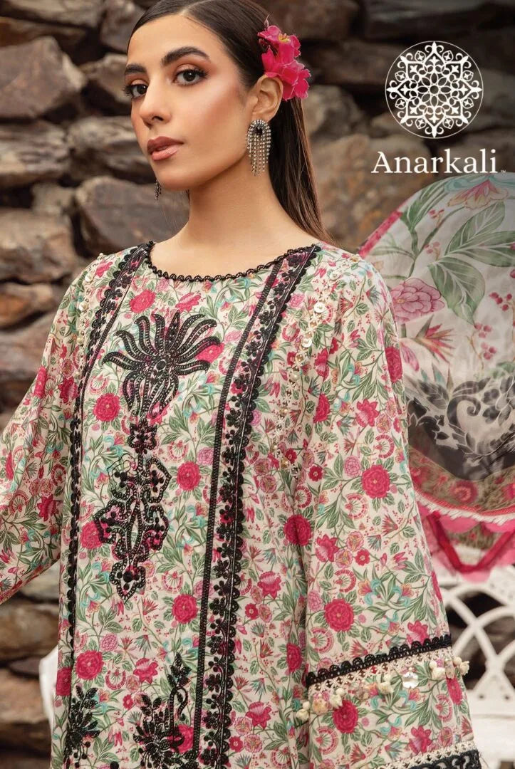 Maria.B M.Prints 3Piece Stitched Spring Summer 2024 Collection (Pink & Black)