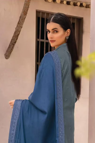 Johra Blue 3 Piece Stitched Suit – 12