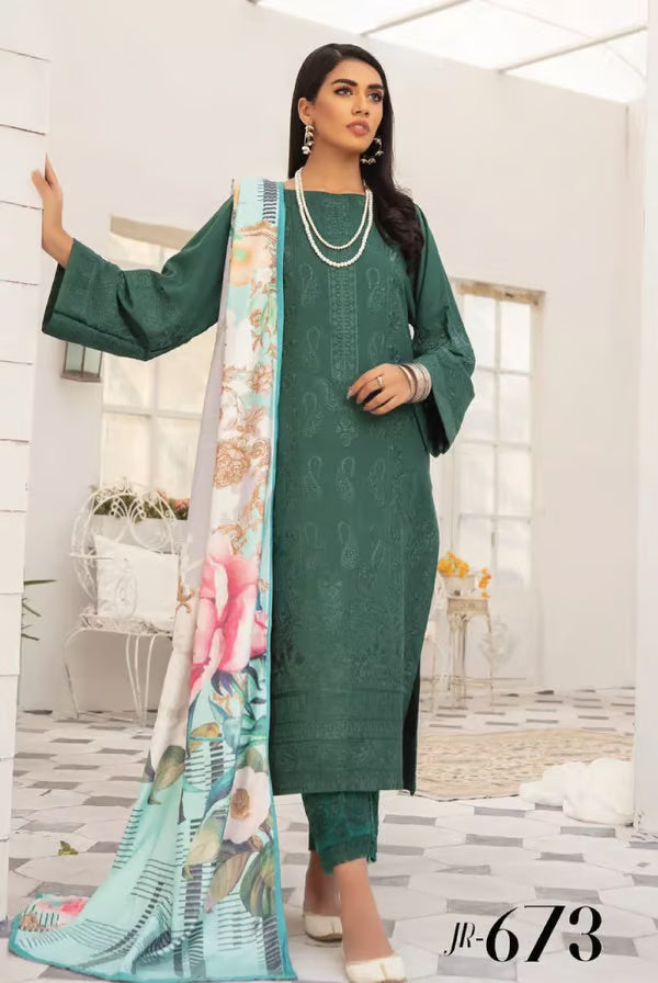 3 Piece Stitched Suits By Johra Wafa - 07