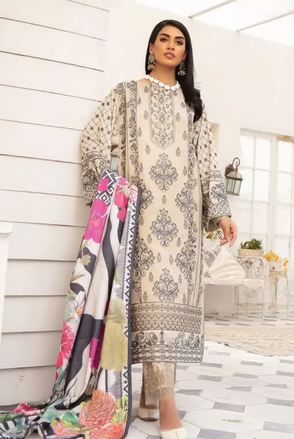 3 Piece Stitched Suits By Johra Wafa - 01